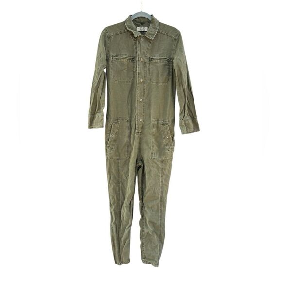 We The Free Free People Women's Cargo Zip Utility Jumpsuit in Green Size XS - Picture 4 of 11